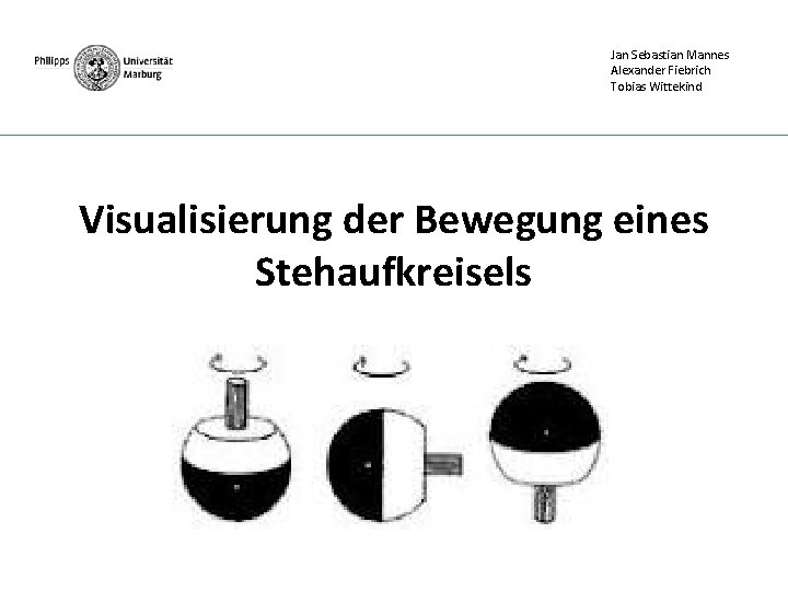 Jan Sebastian Mannes Alexander Fiebrich Tobias Wittekind Visualisierung der Bewegung eines Stehaufkreisels 