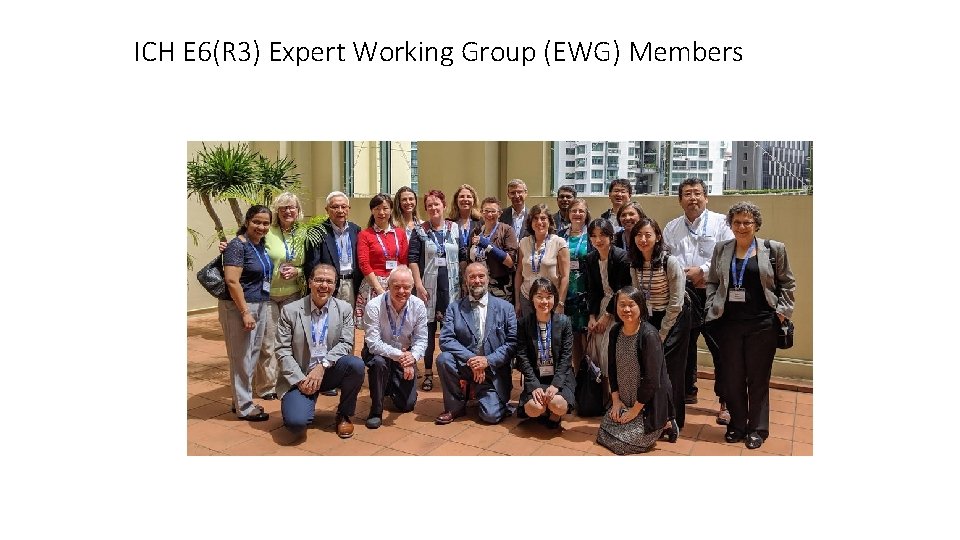 ICH E 6(R 3) Expert Working Group (EWG) Members 