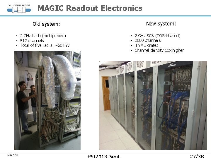 MAGIC Readout Electronics New system: Old system: • 2 GHz flash (multiplexed) • 512 MAGIC Readout Electronics New system: Old system: • 2 GHz flash (multiplexed) • 512