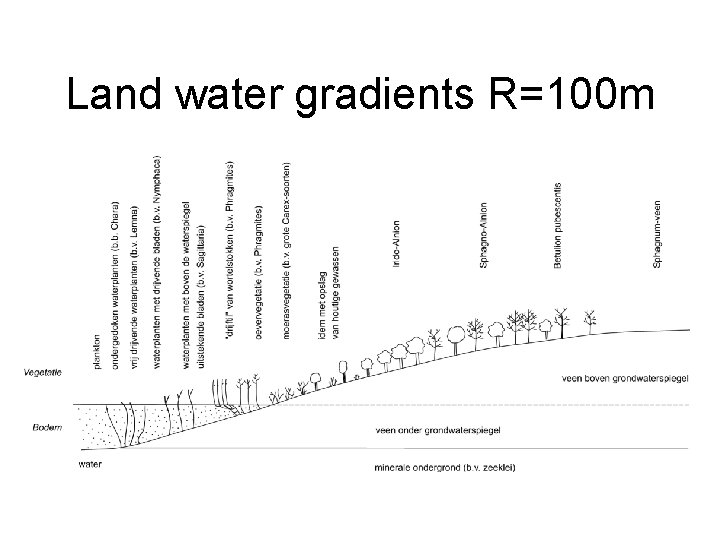 Land water gradients R=100 m 