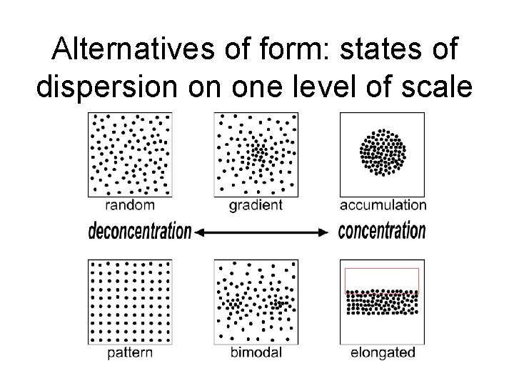 Alternatives of form: states of dispersion on one level of scale 