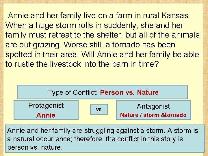  Annie and her family live on a farm in rural Kansas. When a