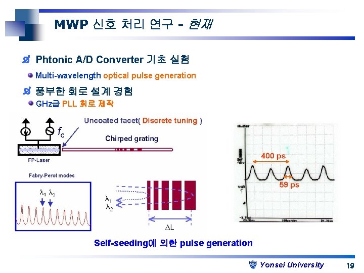 MWP 신호 처리 연구 - 현재 Phtonic A/D Converter 기초 실험 Multi-wavelength optical pulse