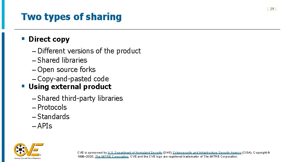 Two types of sharing | 29 | § Direct copy – Different versions of Two types of sharing | 29 | § Direct copy – Different versions of