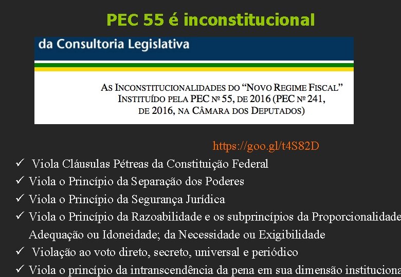 PEC 55 é inconstitucional ü ü ü - Nota da CNBB sobre a PEC