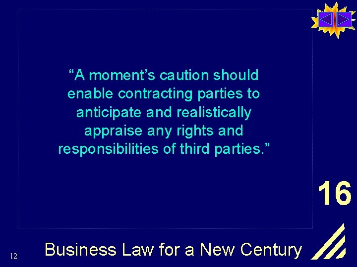 “A moment’s caution should enable contracting parties to anticipate and realistically appraise any rights