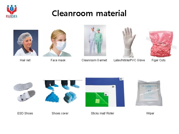 Cleanroom material Hair net ESD Shoes Face mask Shoes cover Cleanroom Garmet Latex/Nitrile/PVC Glove