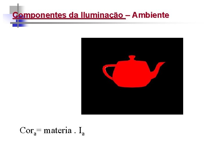 Componentes da Iluminação – Ambiente Cora= materia. Ia 