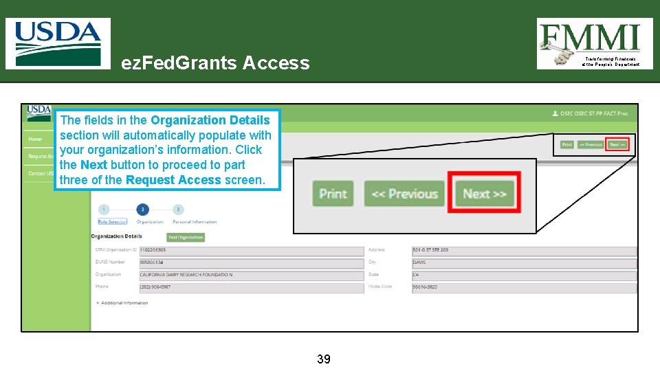 ez. Fed. Grants Access Transforming Financials at the People’s Department The fields in the
