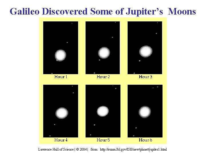 Galileo Discovered Some of Jupiter’s Moons Lawrence Hall of Science | © 2004 |