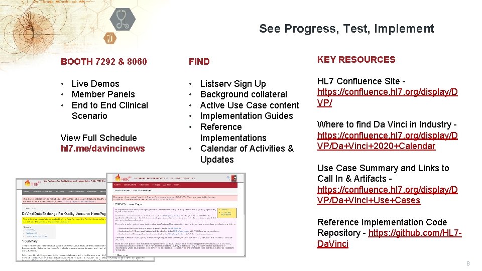 See Progress, Test, Implement BOOTH 7292 & 8060 FIND KEY RESOURCES • Live Demos