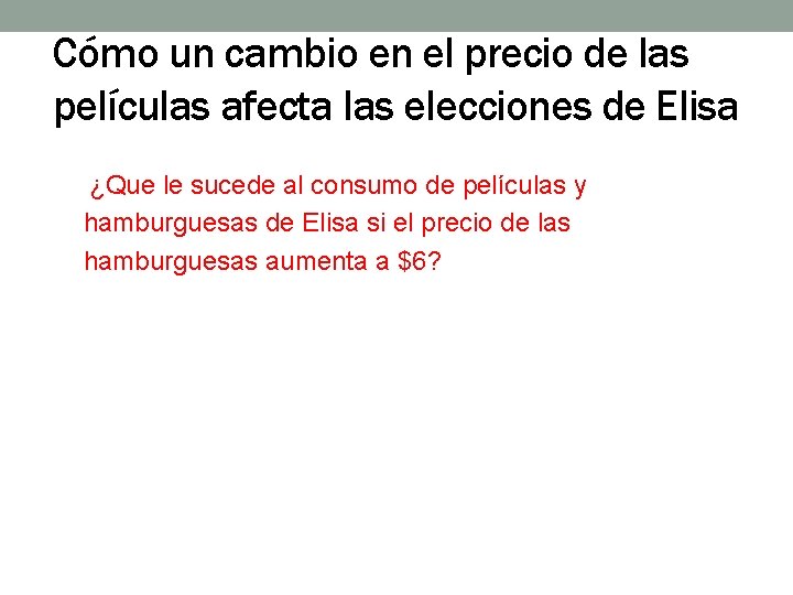 Cómo un cambio en el precio de las películas afecta las elecciones de Elisa