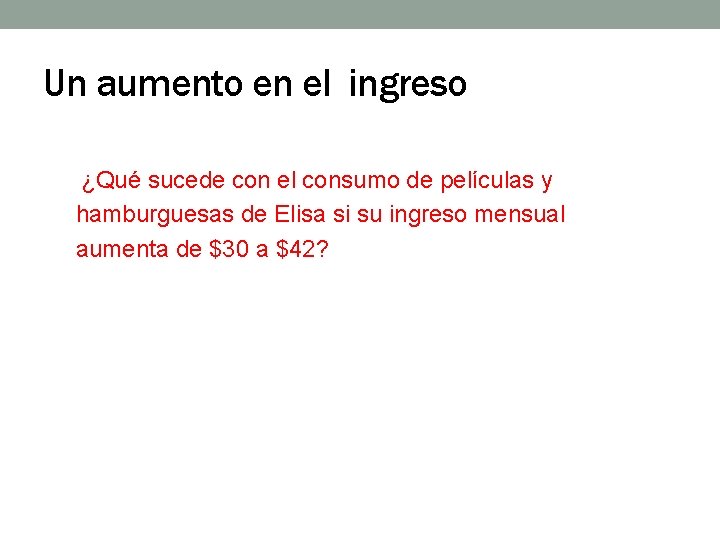 Un aumento en el ingreso ¿Qué sucede con el consumo de películas y hamburguesas