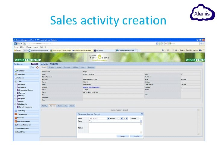 Sales activity creation 