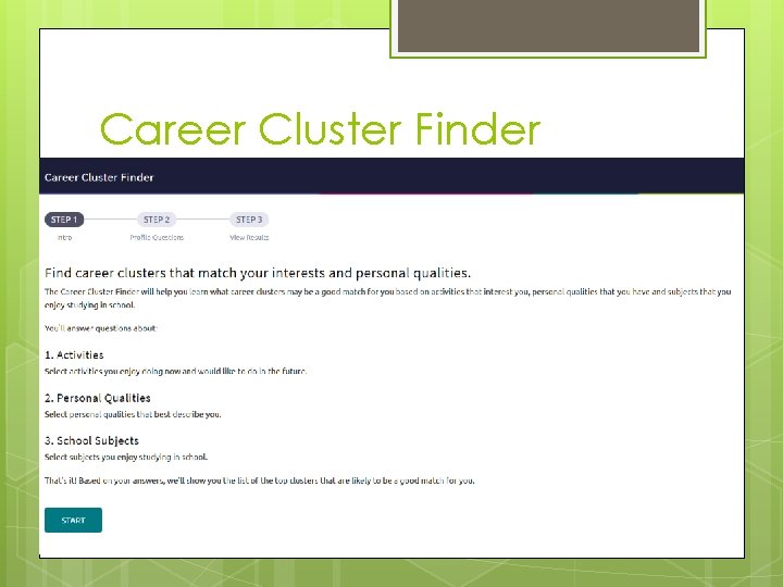 Career Cluster Finder Career Cluster Finder