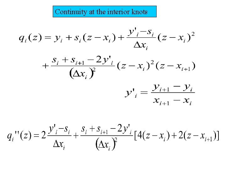 Continuity at the interior knots 