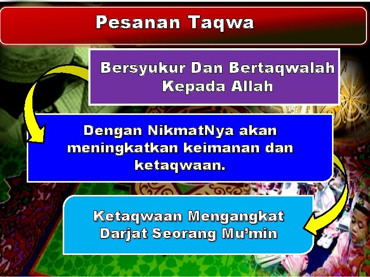 Pesanan Taqwa Bersyukur Dan Bertaqwalah Kepada Allah Dengan Nikmat. Nya akan meningkatkan keimanan dan Pesanan Taqwa Bersyukur Dan Bertaqwalah Kepada Allah Dengan Nikmat. Nya akan meningkatkan keimanan dan