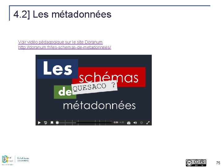 4. 2] Les métadonnées Voir vidéo pédagogique sur le site Doranum http: //doranum. fr/les-schemas-de-metadonnees/