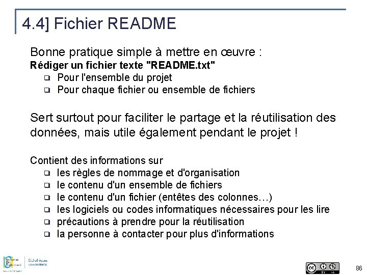 4. 4] Fichier README Bonne pratique simple à mettre en œuvre : Rédiger un