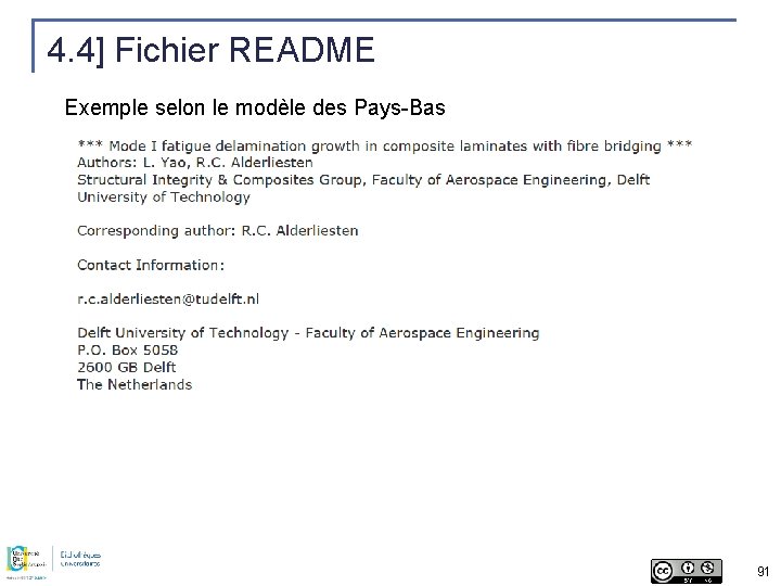 4. 4] Fichier README Exemple selon le modèle des Pays-Bas 91 