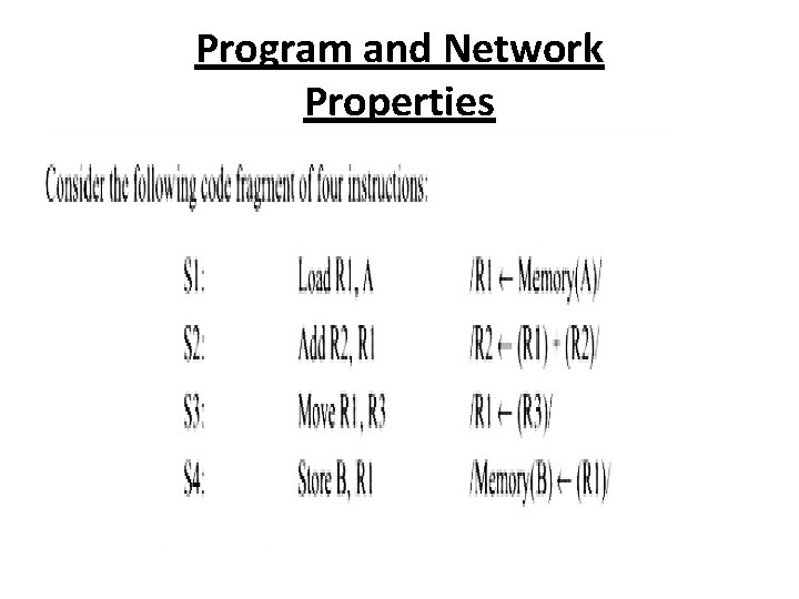 Program and Network Properties 