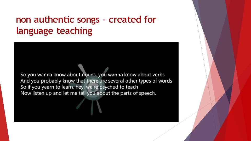 non authentic songs - created for language teaching 