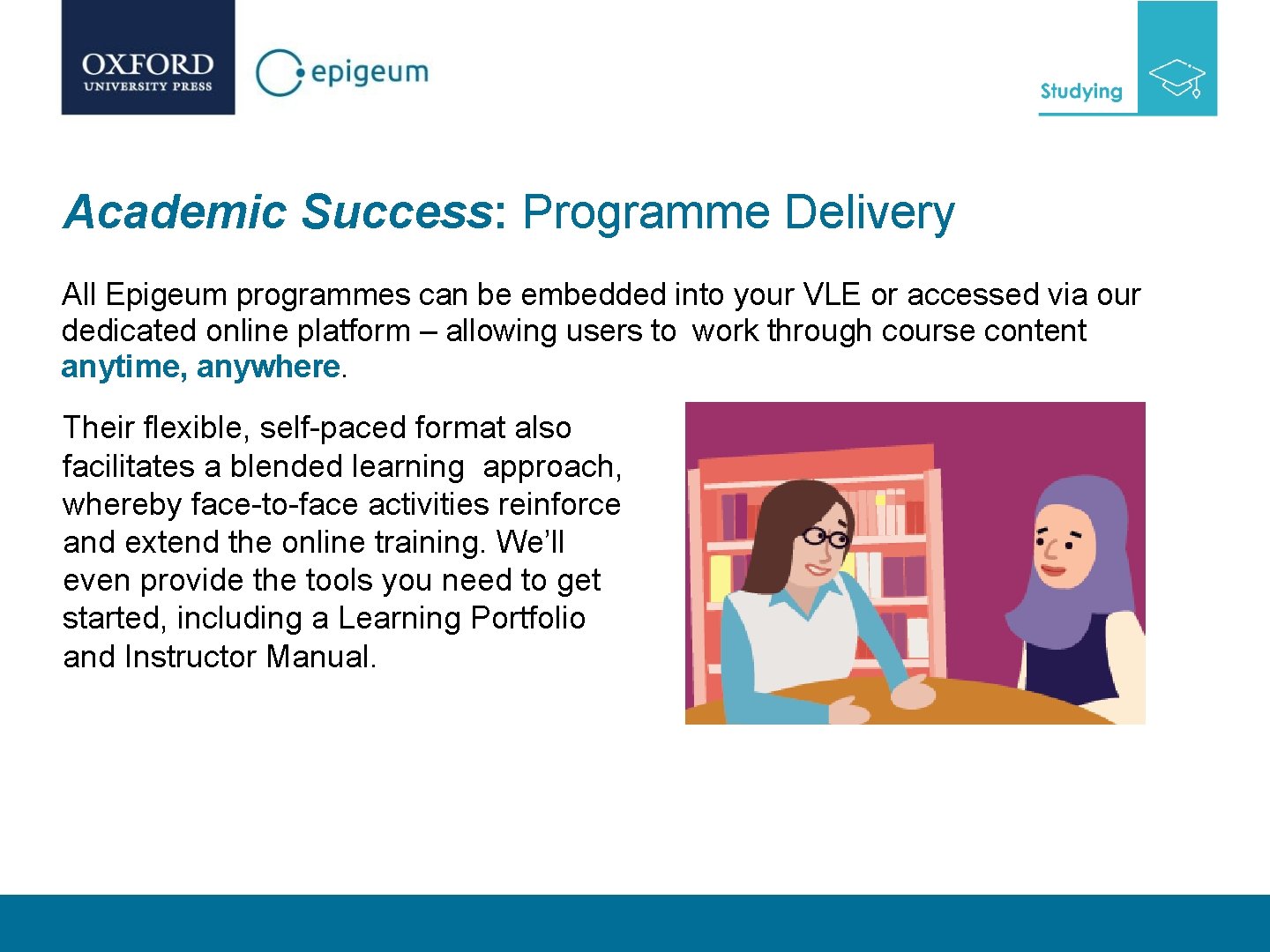 Academic Success: Programme Delivery All Epigeum programmes can be embedded into your VLE or