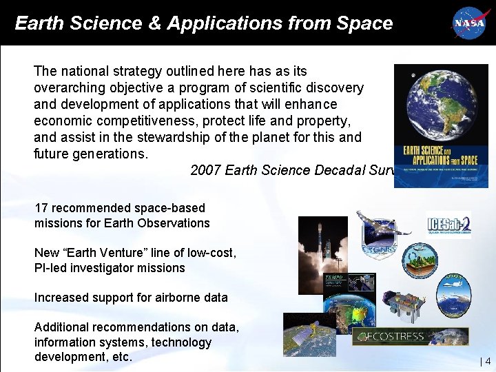 Earth Science & Applications from Space The national strategy outlined here has as its