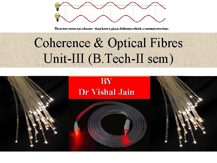 Coherence & Optical Fibres Unit-III (B. Tech-II sem) BY Dr Vishal Jain 