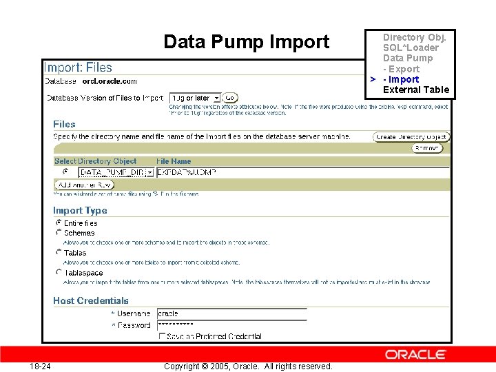 Input Data Files Oracle Database 18 Moving Data Copyright 2005 Oracle All rights