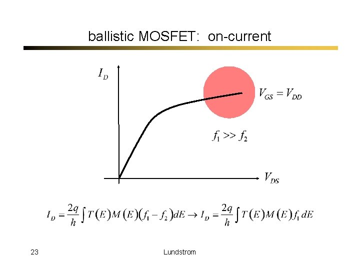 ballistic MOSFET: on-current 23 Lundstrom 