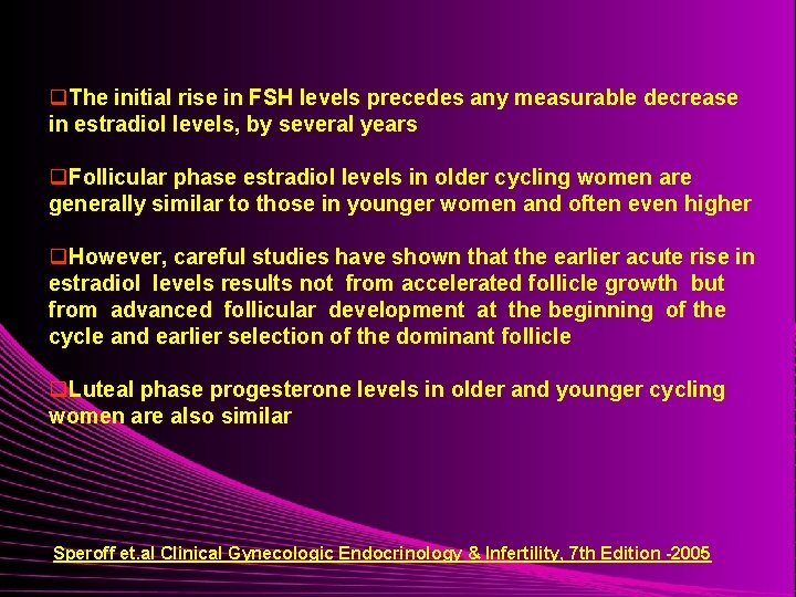 q. The initial rise in FSH levels precedes any measurable decrease in estradiol levels,