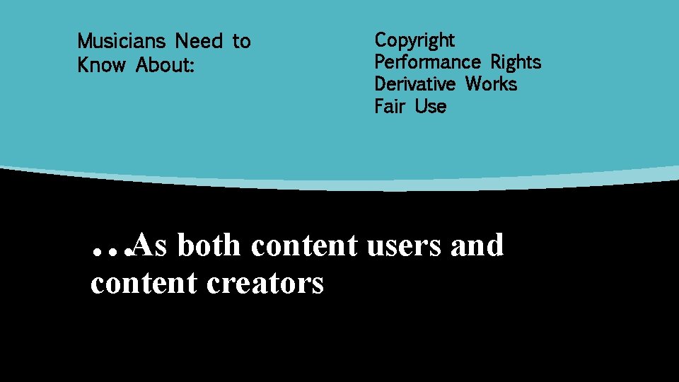 Copyright Basics for Musicians Presenters Amy Edmonds Music