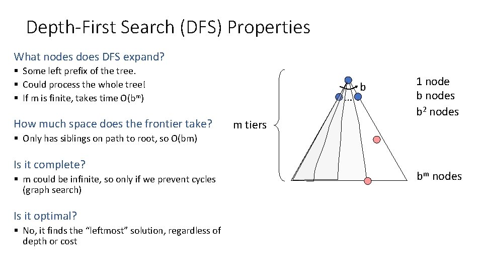 Depth-First Search (DFS) Properties What nodes does DFS expand? § Some left prefix of