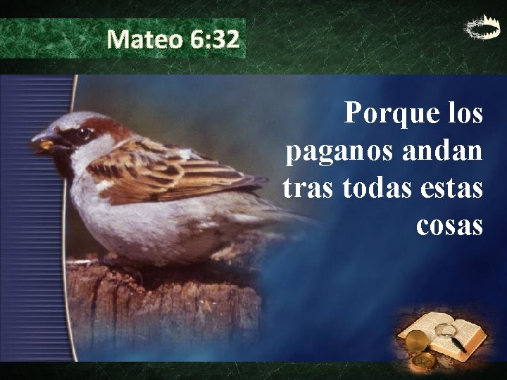 Mateo 6: 32 Porque los paganos andan tras todas estas cosas 