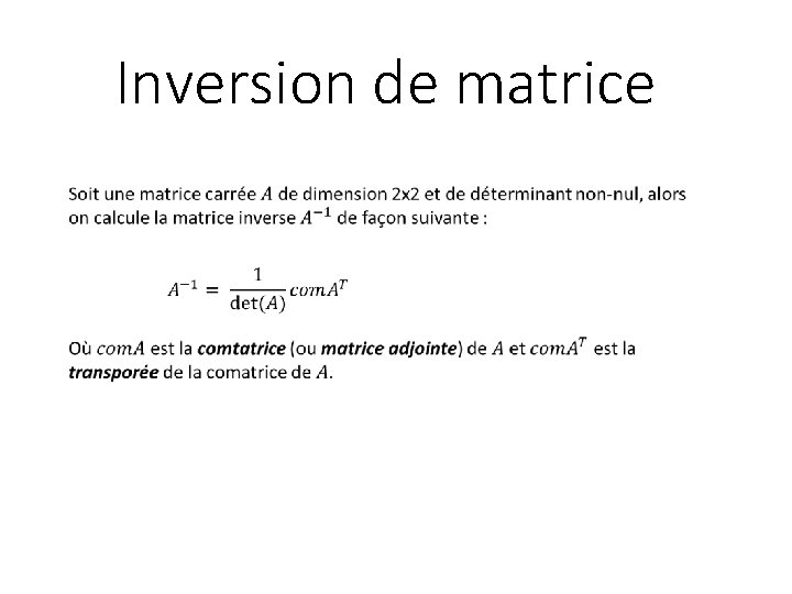 Inversion de matrice 