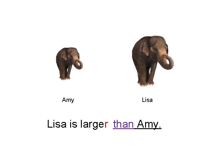 Amy Lisa is larger than Amy. 