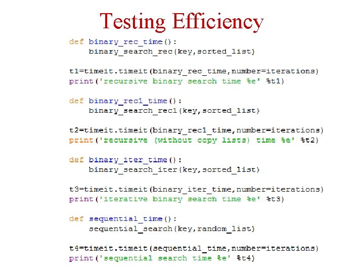 Testing Efficiency 20 