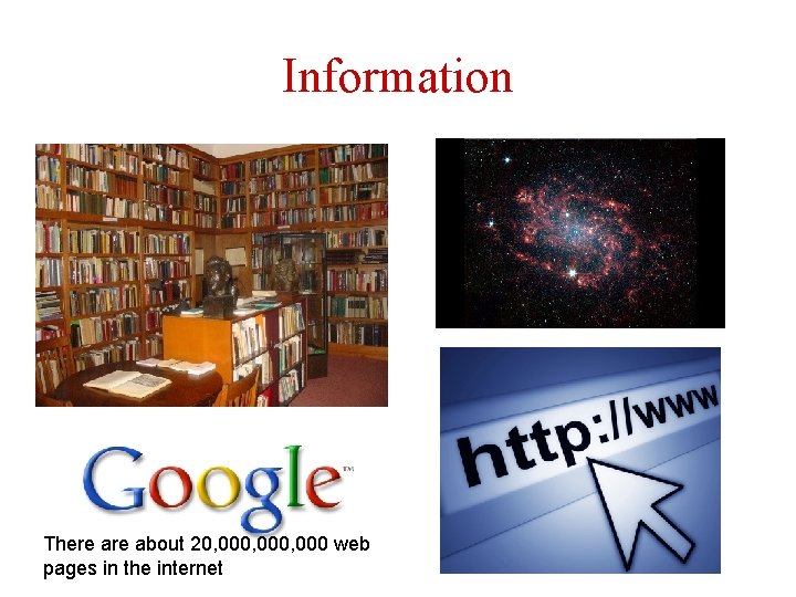 Information There about 20, 000, 000 web pages in the internet 4 