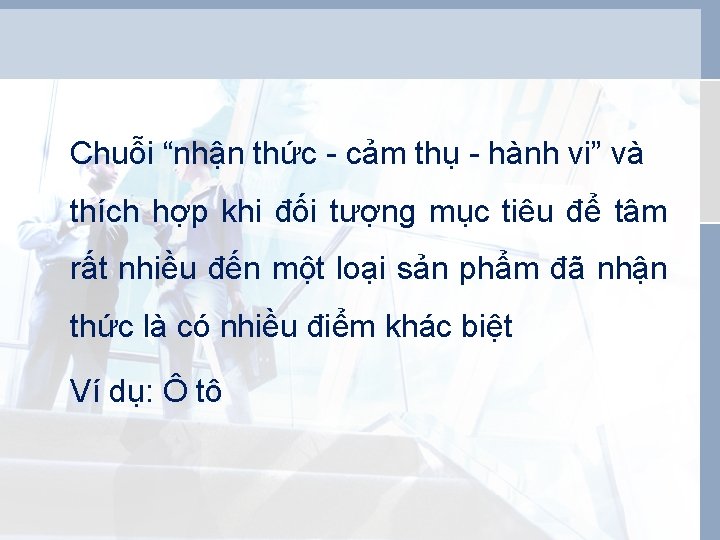 Chuỗi “nhận thức - cảm thụ - hành vi” và thích hợp khi đối