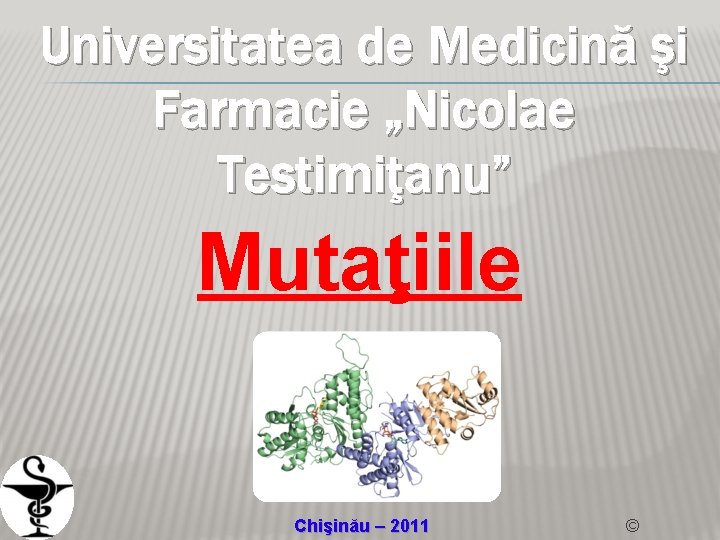 Universitatea de Medicină şi Farmacie „Nicolae Testimiţanu” Mutaţiile Chişinău – 2011 © 