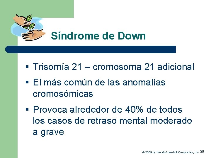 Síndrome de Down § Trisomía 21 – cromosoma 21 adicional § El más común