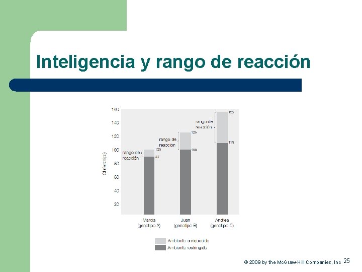 Inteligencia y rango de reacción © 2009 by the Mc. Graw-Hill Companies, Inc 25