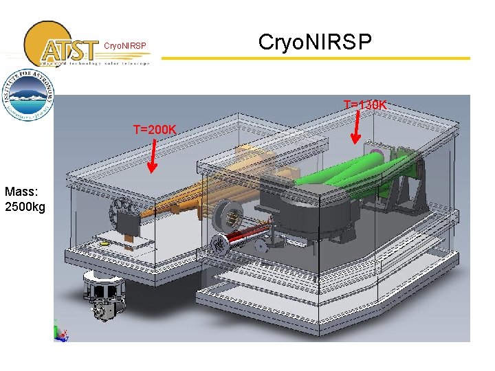 Cryo. NIRSP T=130 K T=200 K Mass: 2500 kg 