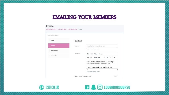 EMAILING YOUR MEMBERS 