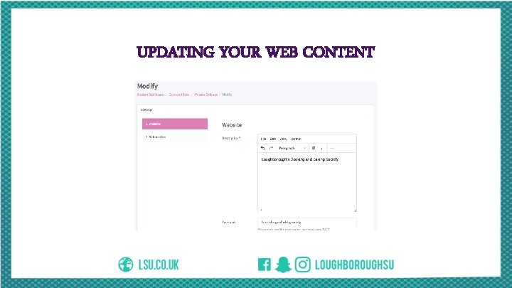 UPDATING YOUR WEB CONTENT 