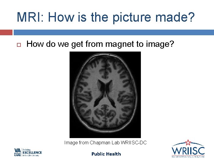 MRI: How is the picture made? How do we get from magnet to image? MRI: How is the picture made? How do we get from magnet to image?