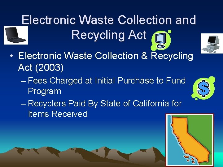 Electronic Waste Collection and Recycling Act • Electronic Waste Collection & Recycling Act (2003)