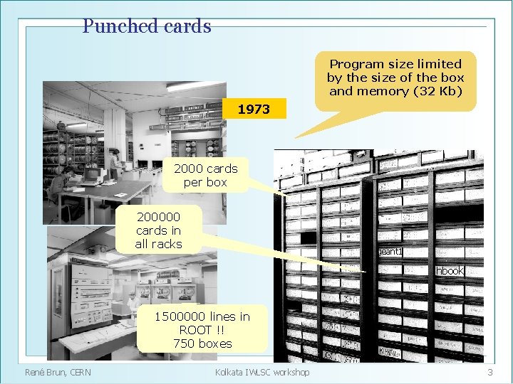 Punched cards Program size limited by the size of the box and memory (32