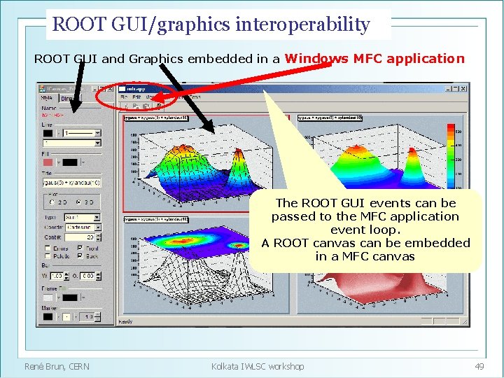 ROOT GUI/graphics interoperability ROOT GUI and Graphics embedded in a Windows MFC application The